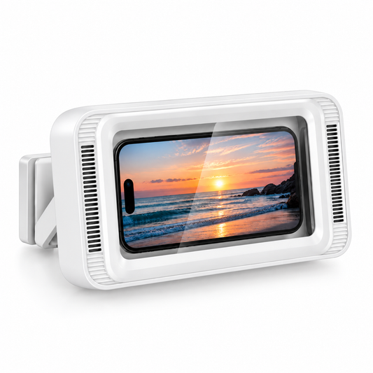 AQUAVO™ Soporte de ducha para móvil con altavoz y pantalla táctil, rotación de 480°